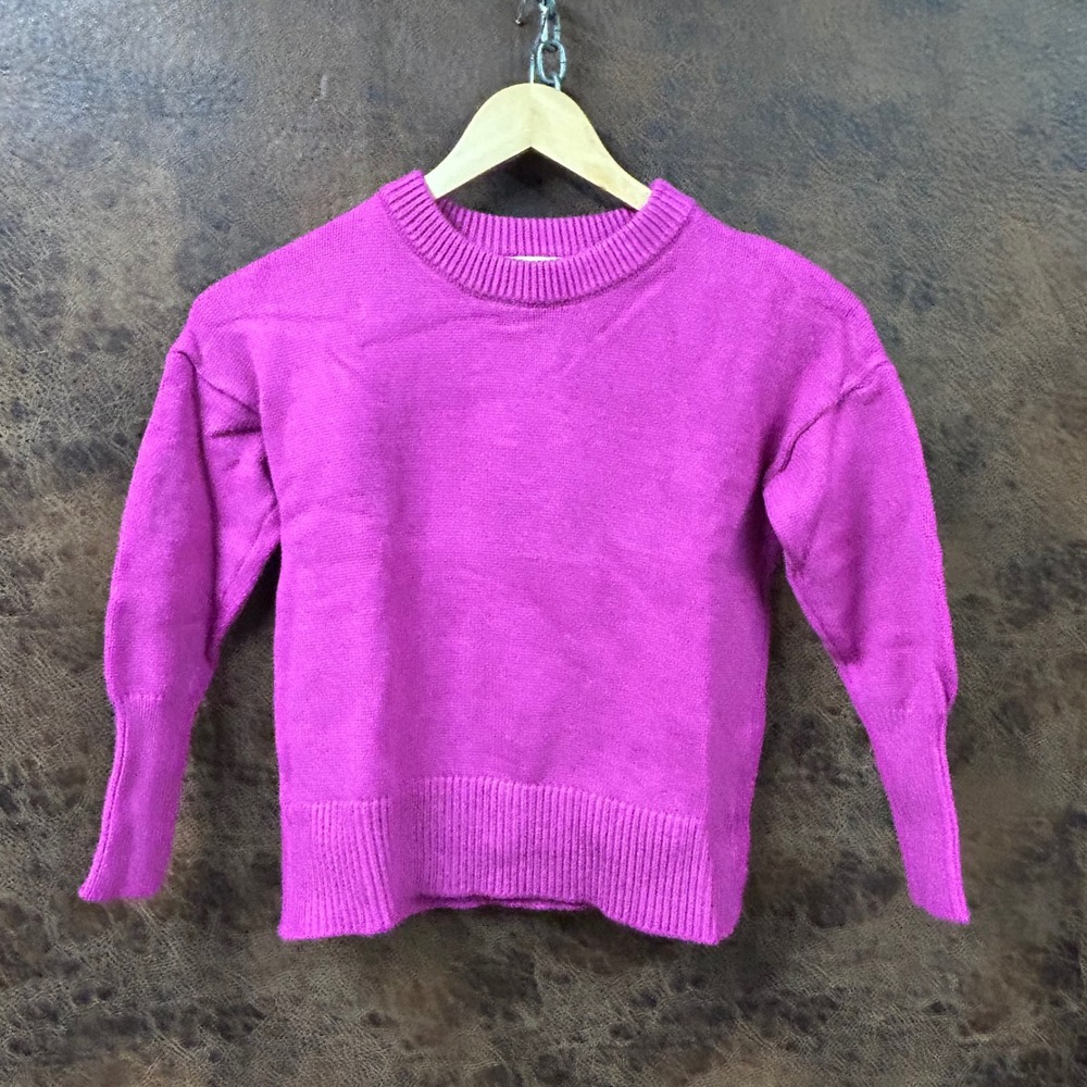Philosophy XS raspberry pink crewneck sweater long sleeve long cuffs